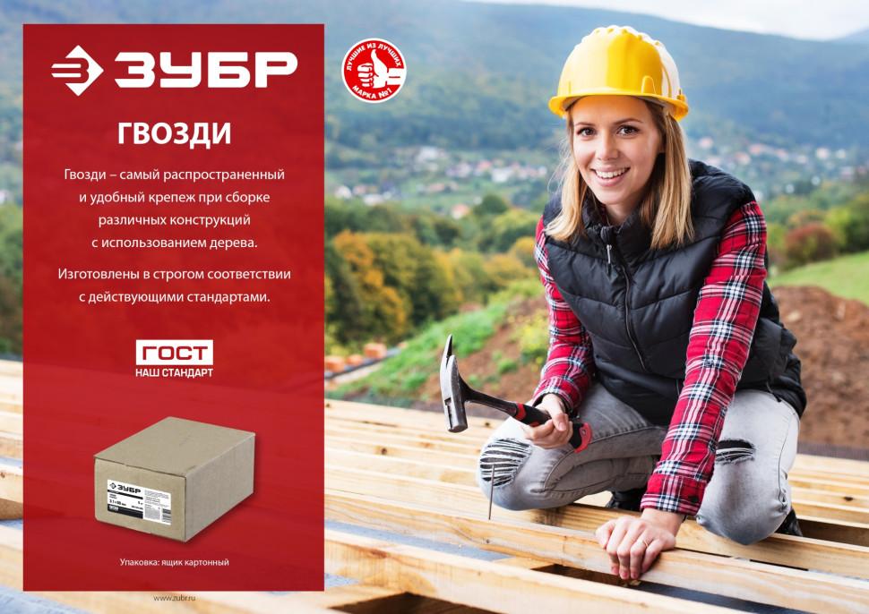 ЗУБР ГОСТ 4030-63, 40 x 3.5 мм, цинк, 5 кг, кровельные гвозди (305220-040)