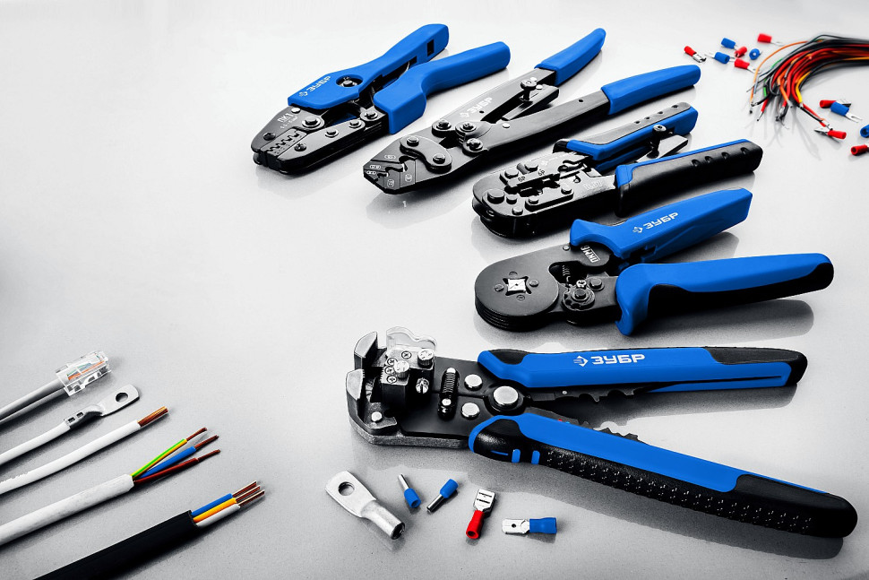 ЗУБР RJ7, (RJ45, RJ11, RJ12), 203 мм, храповый механизм, универсальный кримпер, Профессионал(22650)