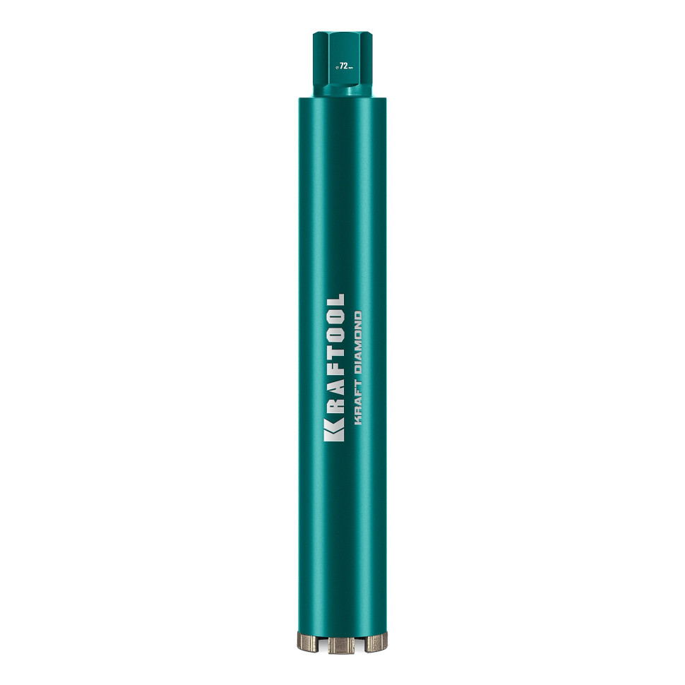 KRAFTOOL DIAMOND 72 мм (450 мм, 1 1/4″, лазерная сварка, сухое сверление с микроударом), алмазная коронка по железобетону (29825-072)