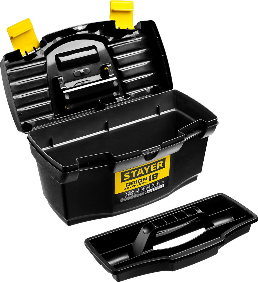 STAYER ORION-19, 480 х 250 х 240 мм, (19″), пластиковый ящик для инструментов (38110-18)