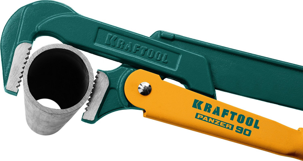 KRAFTOOL PANZER-90, №2, 1.5″, 440 мм, трубный ключ с прямыми губками (2734-15)