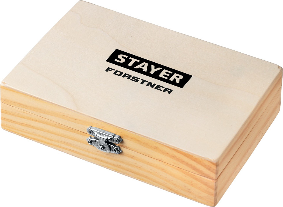 STAYER Forstner, 5 шт: 15-20-25-30-35 мм, набор сверл Форстнера по дереву, ДСП (29985-H5)