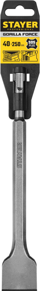 STAYER Gorilla Force, 40 х 250 мм, SDS-Plus, плоское зубило, Professional (29353-40-250)