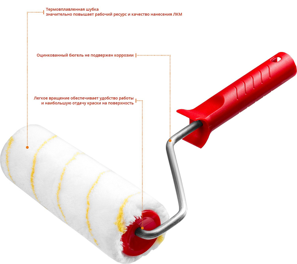 MIRAX POLYTEX PRO, 48 х 180 мм, бюгель 8 мм, ворс 12 мм, полиакрил/полиэстер, все виды ЛКМ, малярный валик (03816-18)