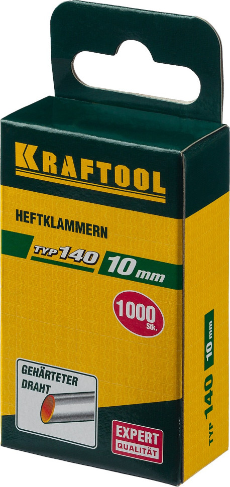 KRAFTOOL скобы тип 140 (G/11/57), 10 мм, калибр 20GA. 1000 шт (31680-10)