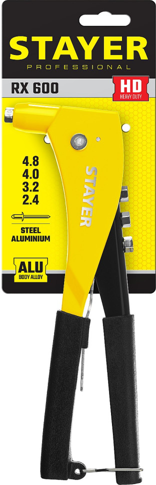 STAYER RX-600, 2.4 - 4.8 мм, 250 мм, усиленный литой заклепочник, Professional (3104)
