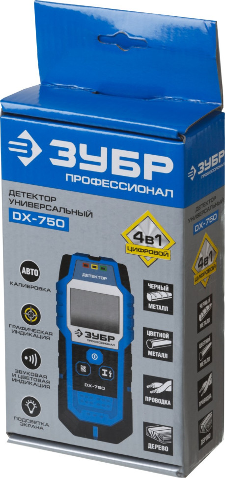 ЗУБР DX - 750, 100 мм, универсальный детектор проводки, Профессионал (45260)