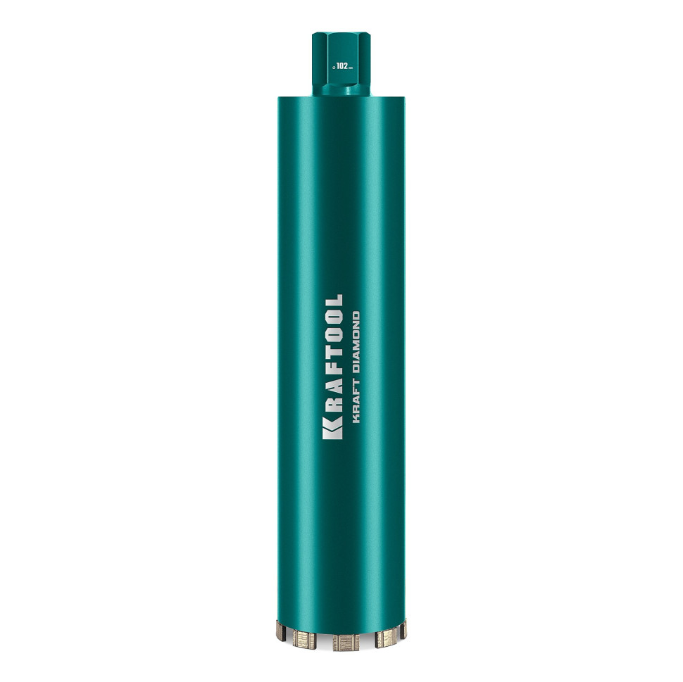 KRAFTOOL DIAMOND 102 мм (450 мм, 1 1/4″, лазерная сварка, сухое сверление с микроударом), алмазная коронка по железобетону (29825-102)