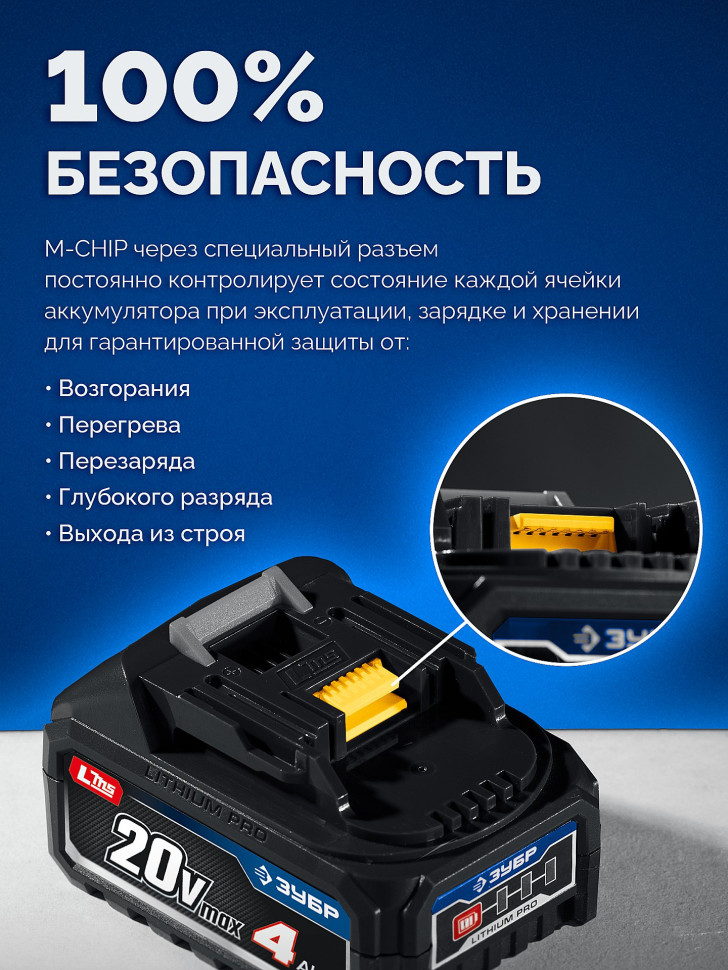ЗУБР 20 В, 190 Н·м, без АКБ (LMS), бесщеточный ударный винтоверт, ПРОФЕССИОНАЛ (GVB-190)