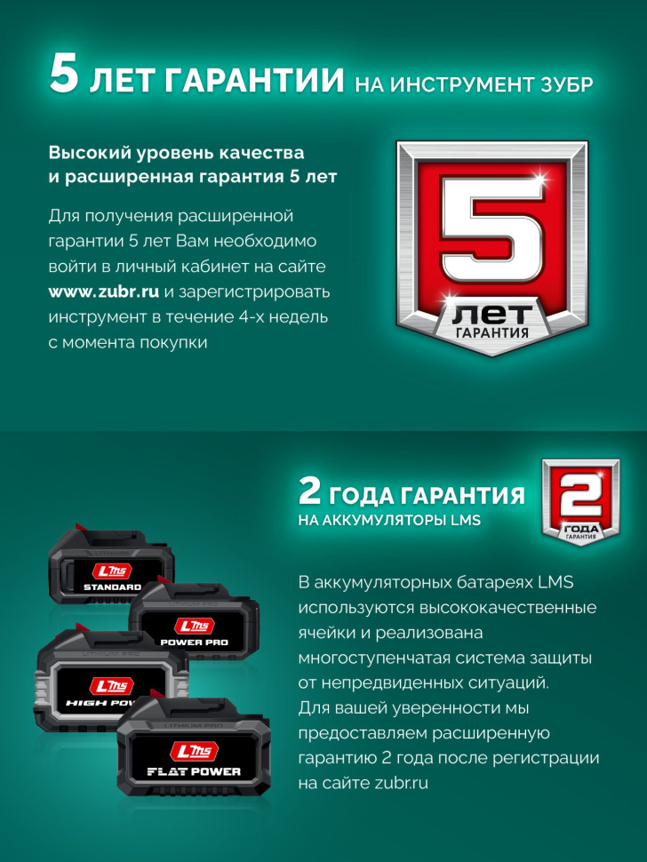 ЗУБР 20 В, 250 мм шина (Тип 6) без АКБ (LMS), пила цепная аккумуляторная (ПЦБ-2025)