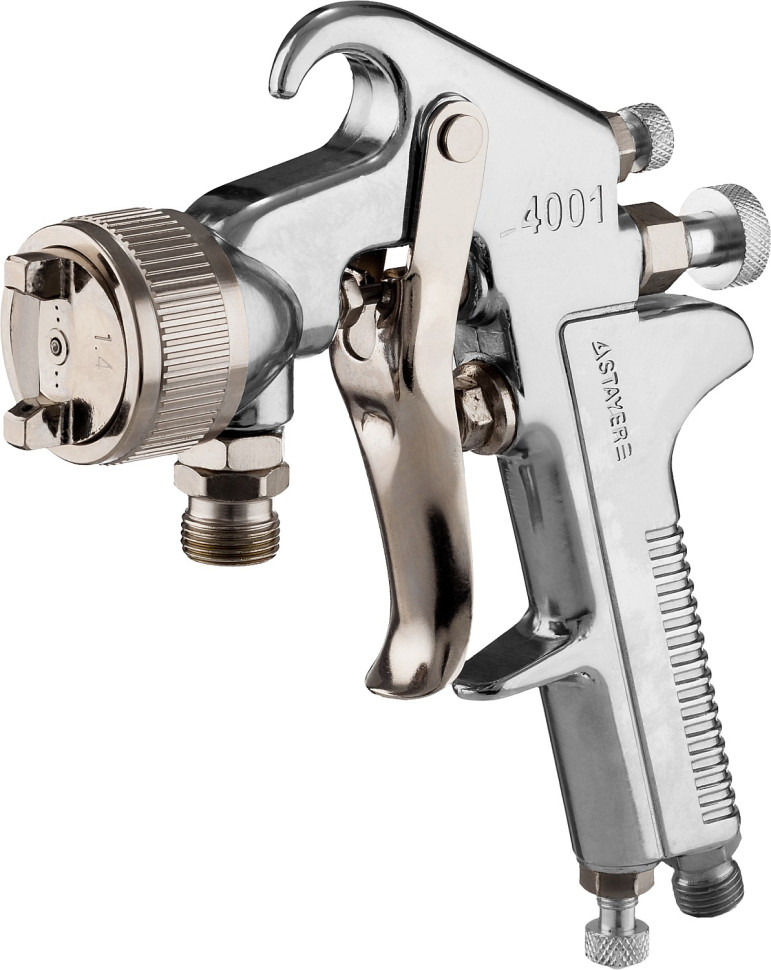 STAYER AirPro S, EA 1.4 мм, пневматический краскопульт с нижним бачком, Professional (06477-1.4)