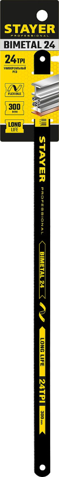 STAYER Bimetal-24, 24 TPI, 300 мм, 1 шт, биметаллическое полотно по металлу, Professional (15932-24-1)