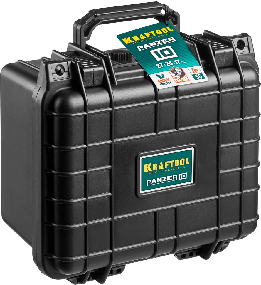 KRAFTOOL PANZER-10, 270 х 240 х 170 мм, (10″), IP55, ударопрочный пластиковый ящик (38251-10)