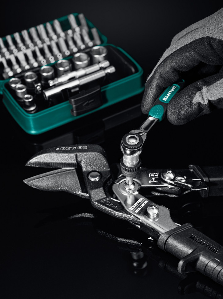KRAFTOOL X-Drive 35, 35 предм., универсальный набор инструмента 1/4″ (27974)
