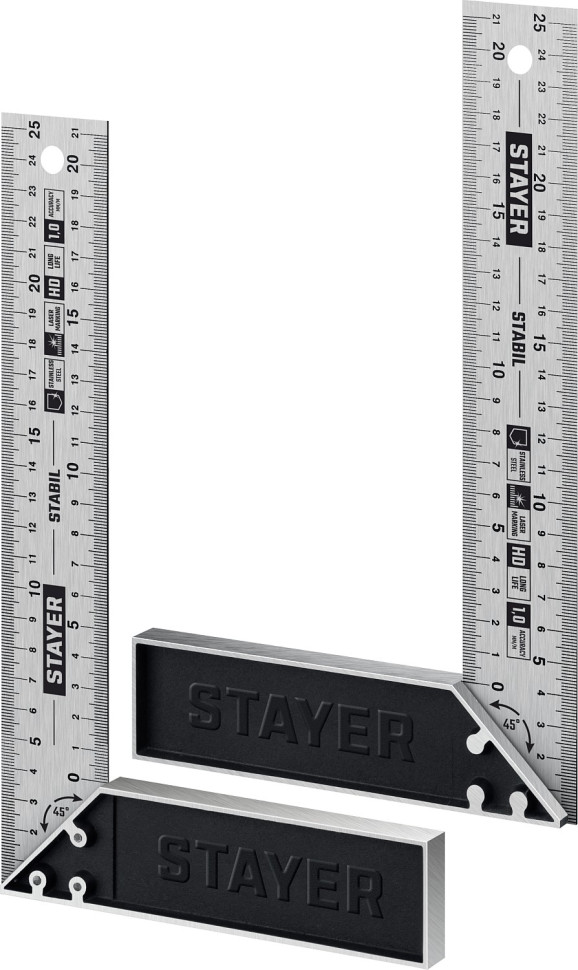 STAYER 250 мм, столярный угольник, Professional (3431-25)