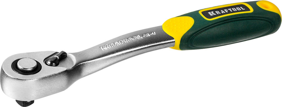KRAFTOOL 1/4″, 72 зубца, изогнутая трещотка для торцовых головок, Pro (27795-1/4)