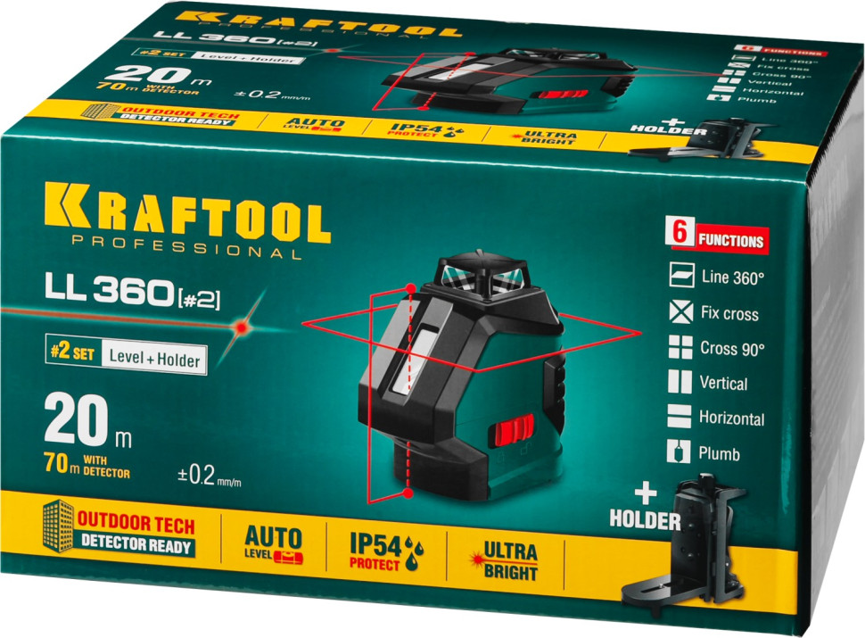 KRAFTOOL LL360 #2, лазерный нивелир (34645-2)