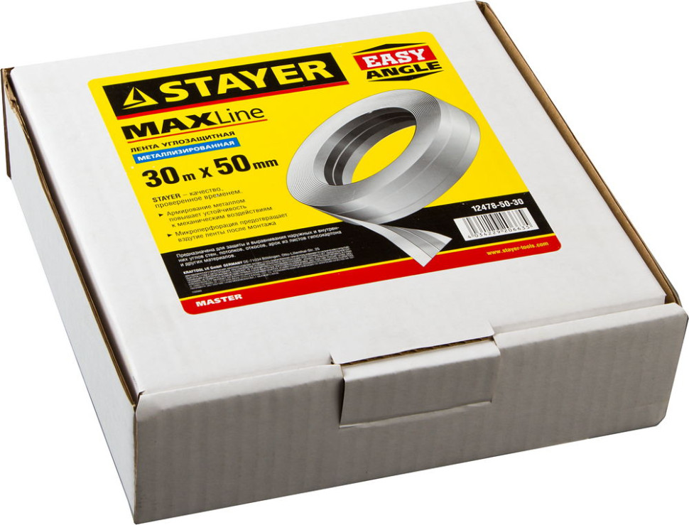 STAYER 50 мм х 30 м, углозащитная, металлизированная лента (12478-50-30)