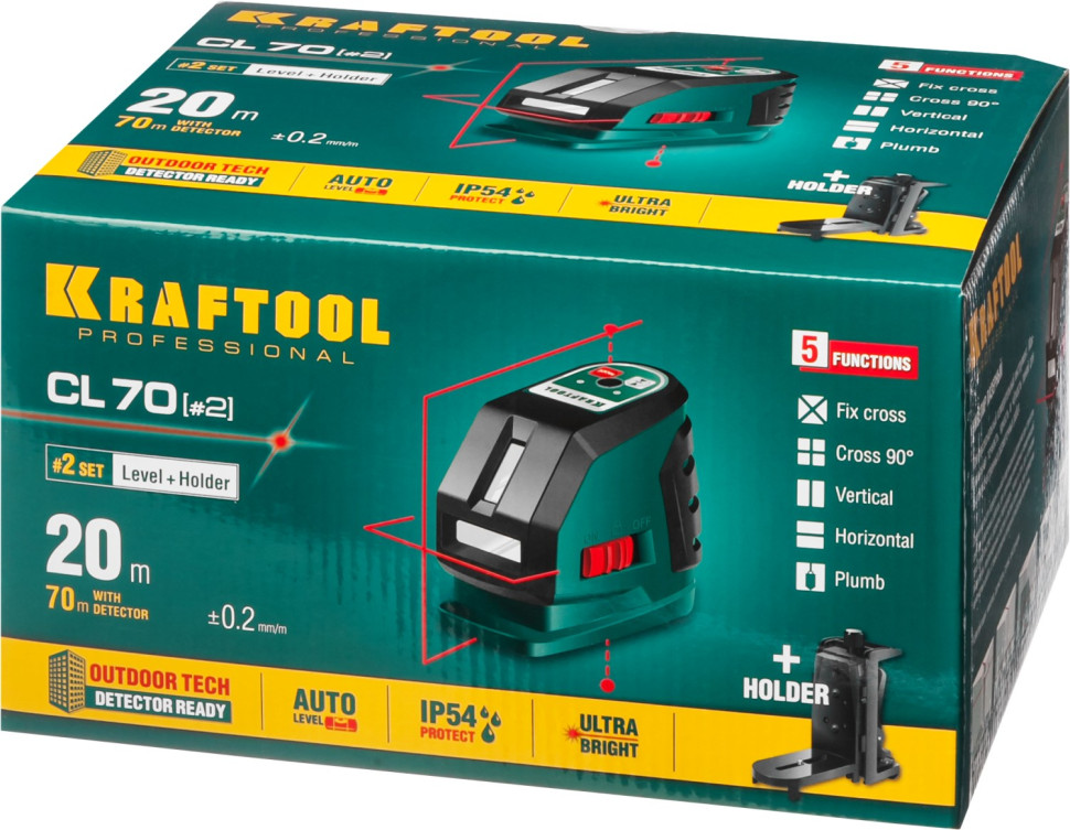 KRAFTOOL CL-70 #2, лазерный нивелир (34660-2)