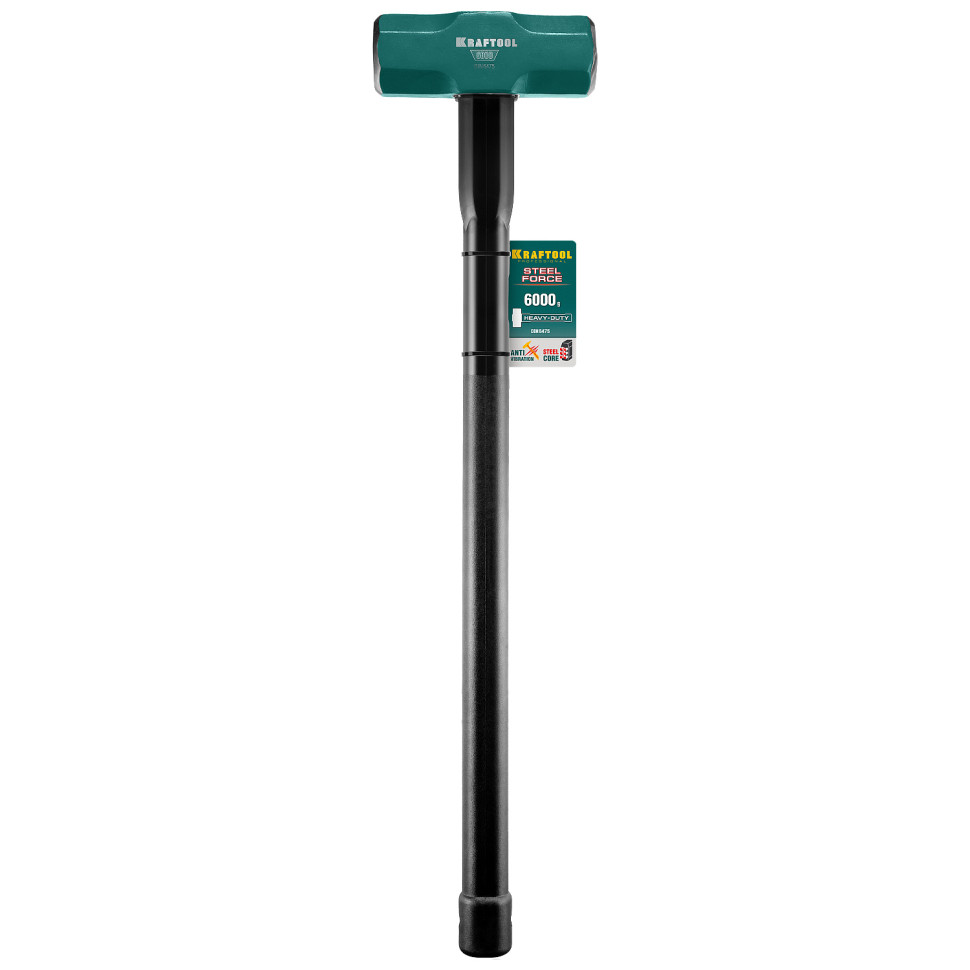 KRAFTOOL Steel FORCE, 6 кг, кувалда со стальной удлинённой обрезиненной рукояткой (2009-6)