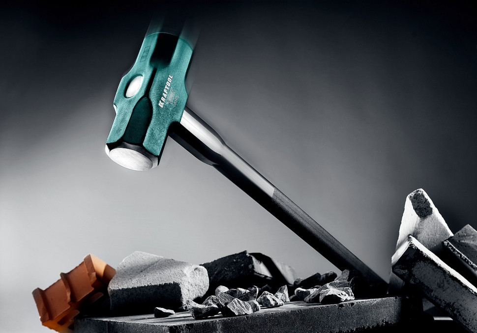 KRAFTOOL Steel FORCE, 6 кг, кувалда со стальной удлинённой обрезиненной рукояткой (2009-6)