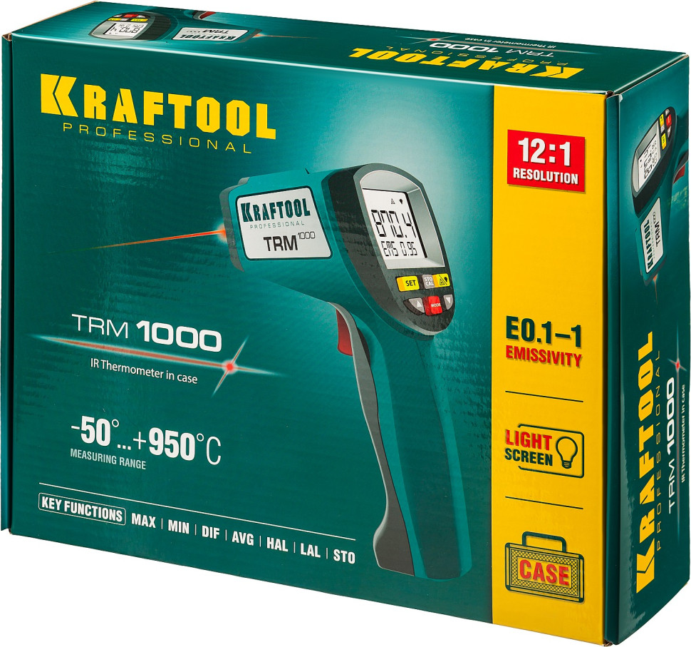 KRAFTOOL TRM-1000, -50° +950°С, пирометр инфракрасный (45703-950)