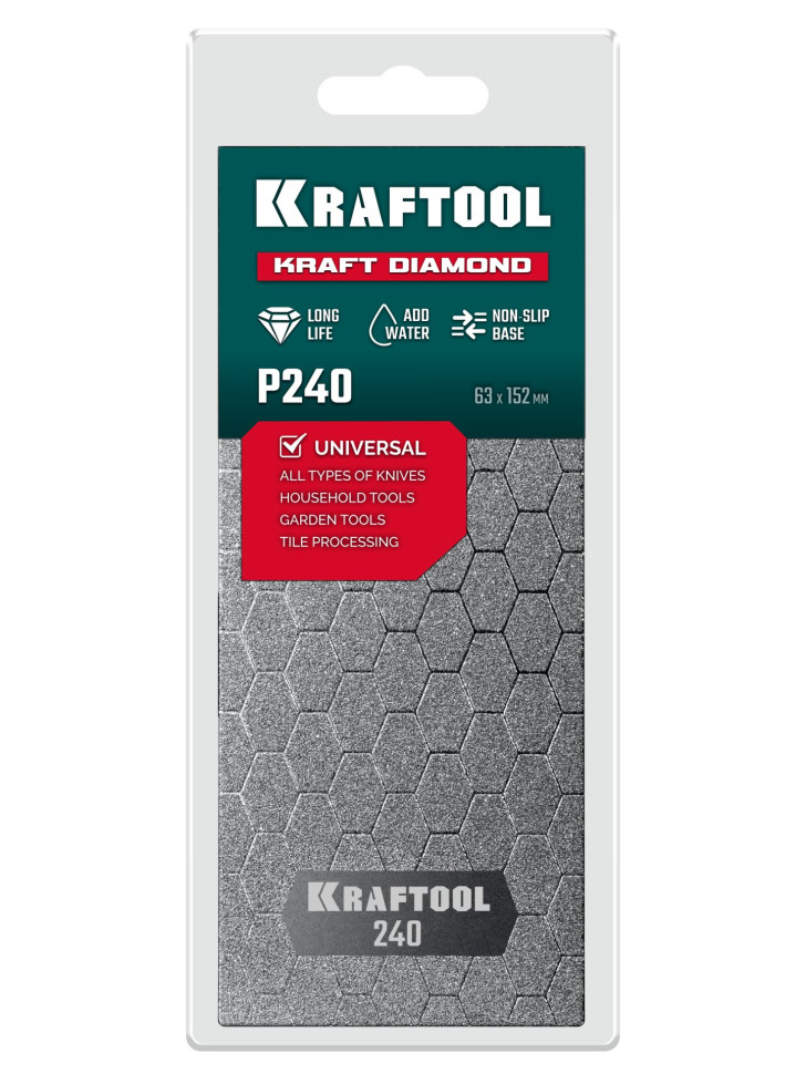KRAFTOOL DIAMOND 63 х 152 мм, Р240, пластина алмазная заточная (35710-240)