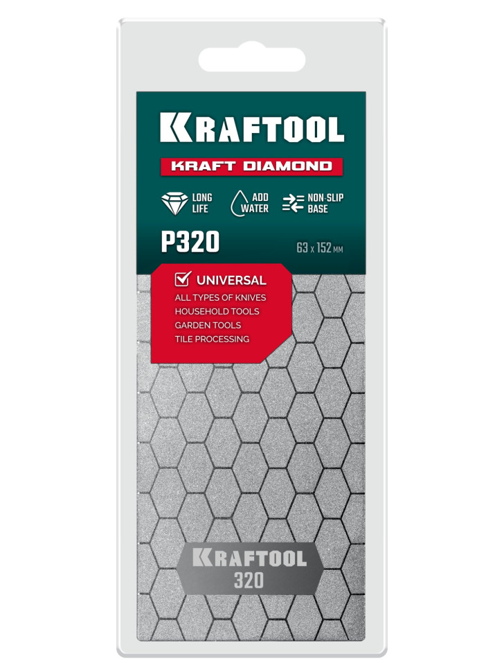 KRAFTOOL DIAMOND 63 х 152 мм, Р320, пластина алмазная заточная (35710-320)