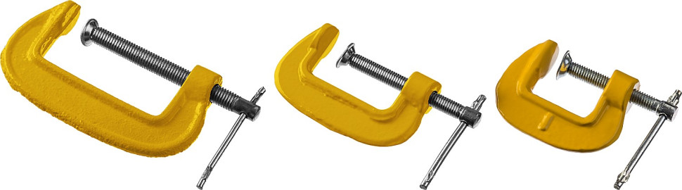 STAYER SG-3, 25-50-75 мм, 3 шт, набор чугунных струбцин G (3212-H3)