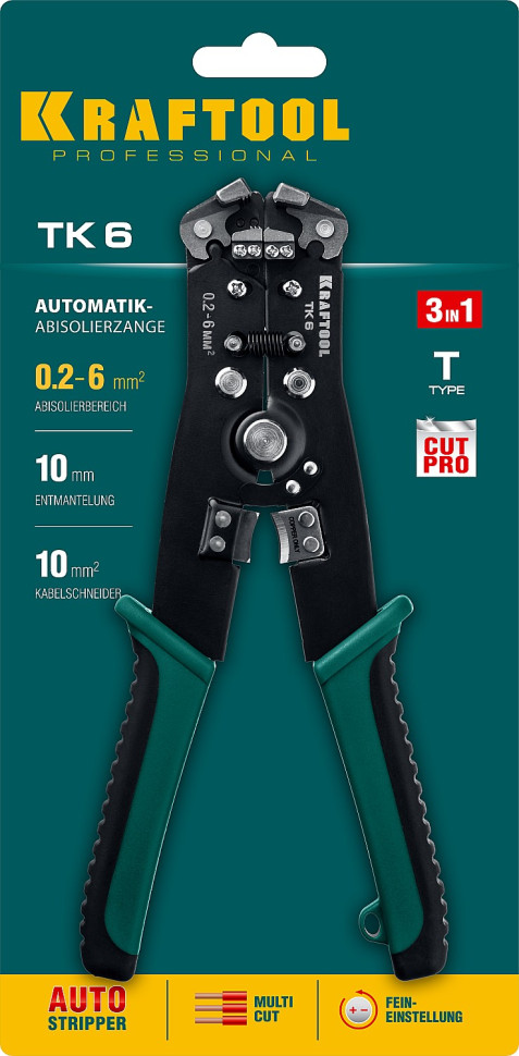 KRAFTOOL TK-6, 0.2 - 6 мм2, автоматический стриппер (22635)