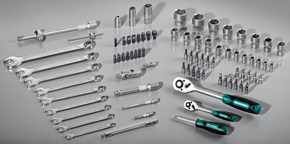 KRAFTOOL X-Drive 82, 82 предм., (1/2″+1/4″), универсальный набор инструмента (27887-H82)