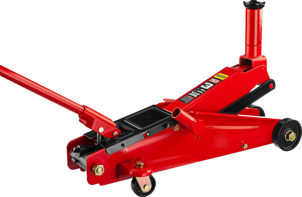 STAYER R-55 RED FORCE, 3 т, 155 - 545 мм, подкатной домкрат с высоким подъемом, Professional (43157-3)