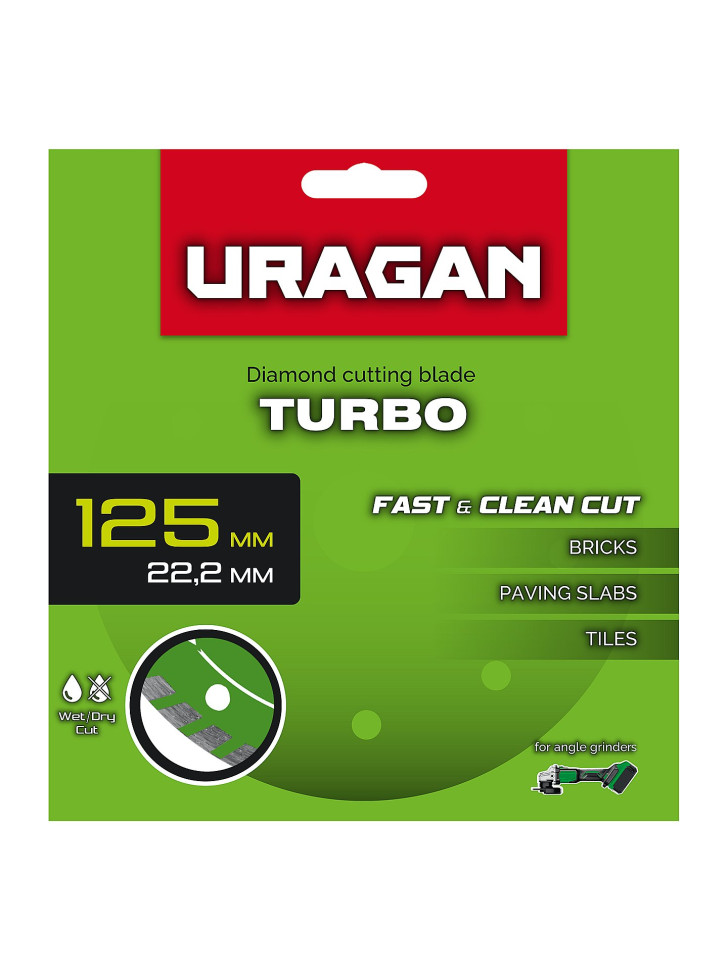 URAGAN TURBO 125 мм, диск алмазный отрезной сегментированный (36706-125)