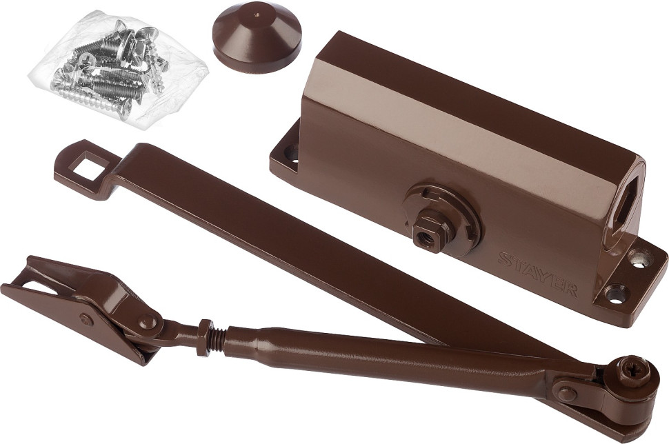 STAYER MAXComfort, до 40 кг, коричневый серебро, дверной доводчик (37917-50)
