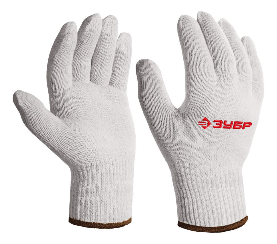 ЗУБР ОПТИМА, L-XL, х/б перчатки без покрытия, 10 класс (11445-XL)