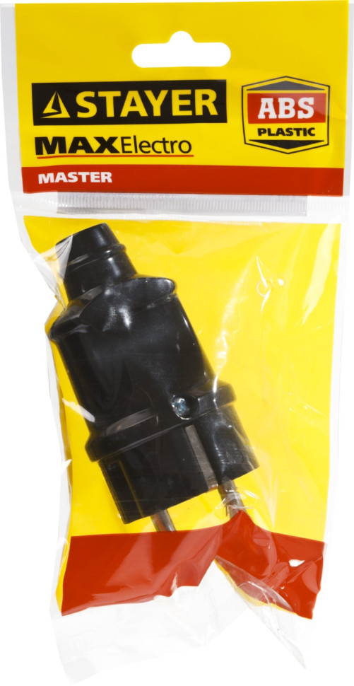 STAYER MAXElectro, черная, 16 А/220 В, 1300 Вт, прямая вилка (55160-B)