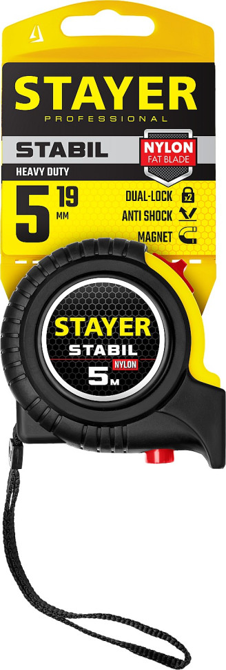 STAYER Stabil, 5 м х 19 мм, рулетка, Professional (34131-05)
