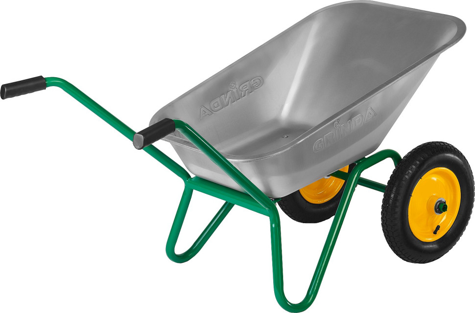 GRINDA GB-2, 80 л, 120 кг, двухколесная, оцинкованная сталь, садовая тачка (422400)