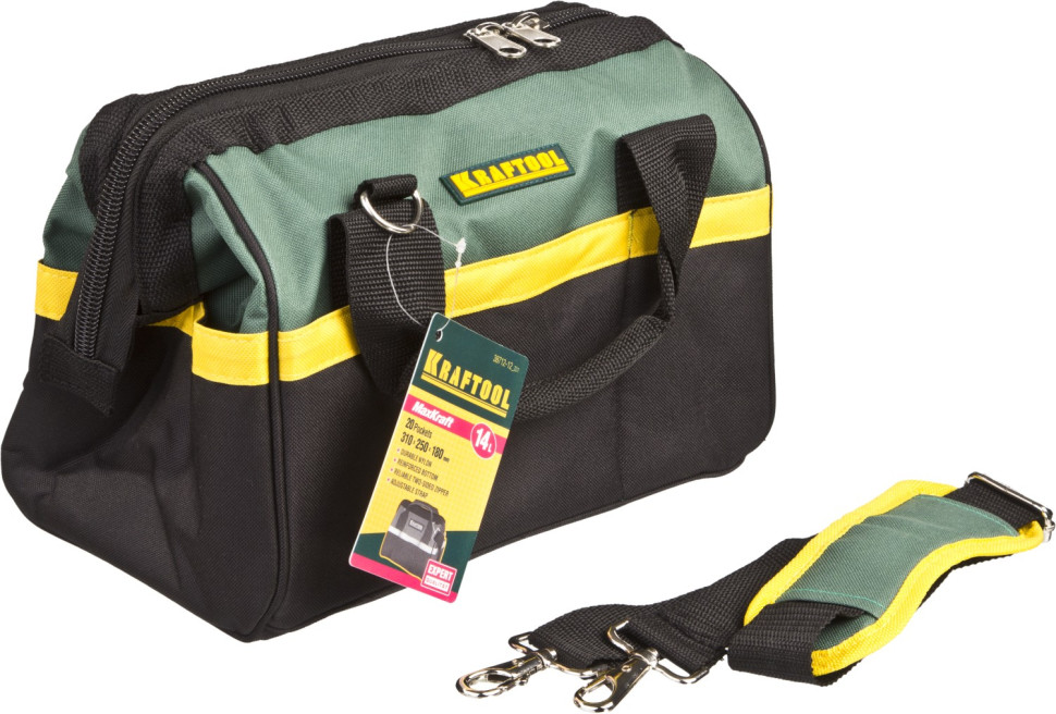 KRAFTOOL MaxKraft, 310 х 180 х 250, сумка для инструментов с 20 карманами (38712-12)