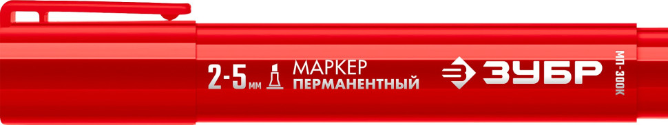 ЗУБР МП-300К красный, 2-5 мм, клиновидный перманентный маркер (06323-3)