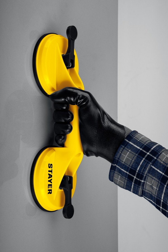 STAYER MAXLift, 80 кг, пластмассовый, двойной, стеклодомкрат на присоске (33718-2)