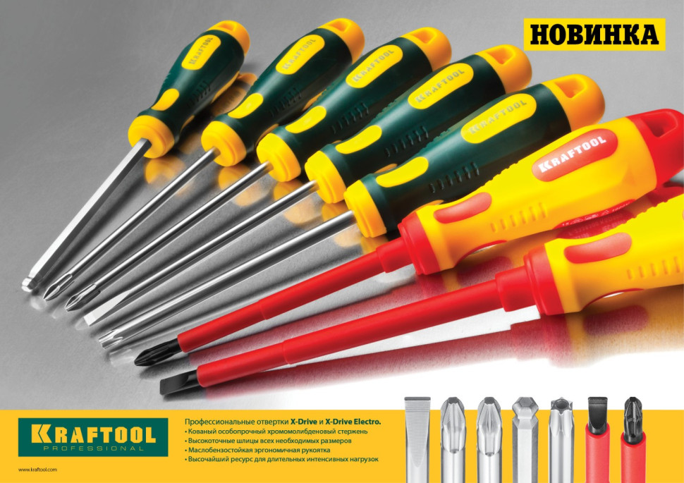 KRAFTOOL SL6.5 х 150 мм, высоковольтная отвертка (250083-6.5-150)